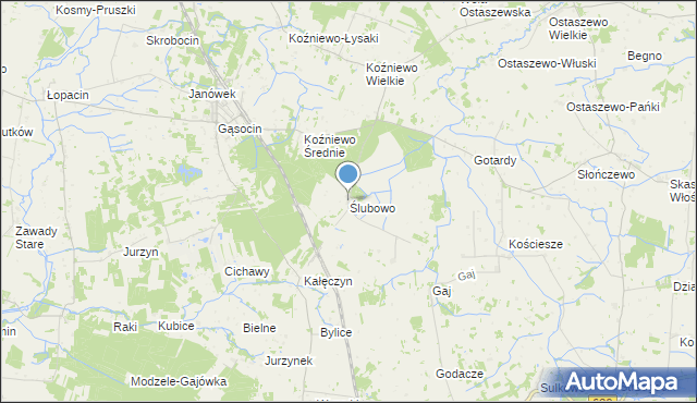 mapa Ślubowo, Ślubowo na mapie Targeo