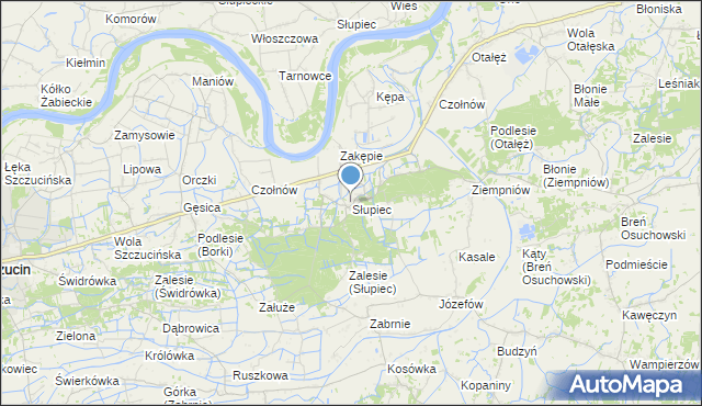 mapa Słupiec, Słupiec gmina Szczucin na mapie Targeo