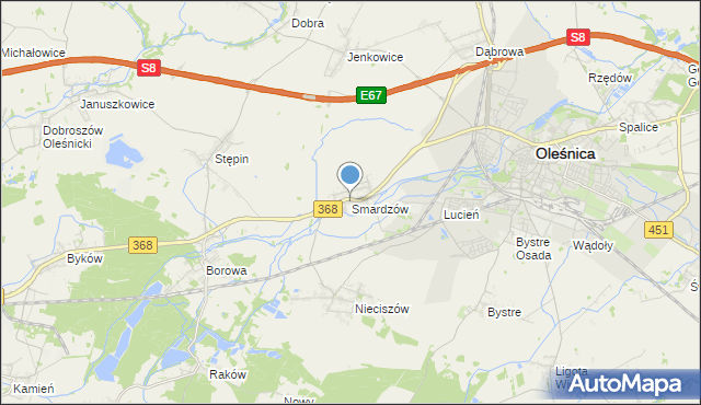 mapa Smardzów, Smardzów gmina Oleśnica na mapie Targeo