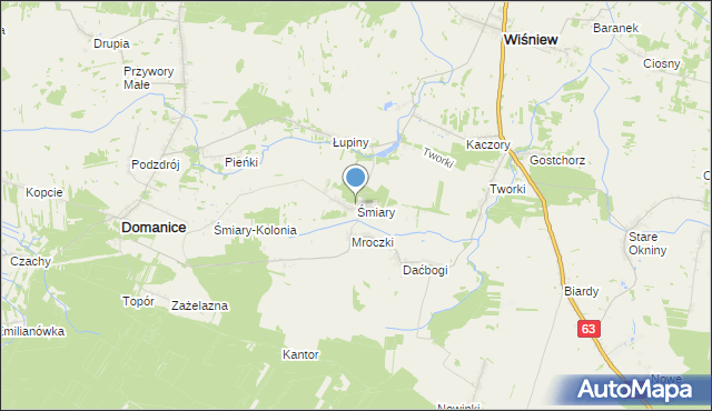 mapa Śmiary, Śmiary na mapie Targeo