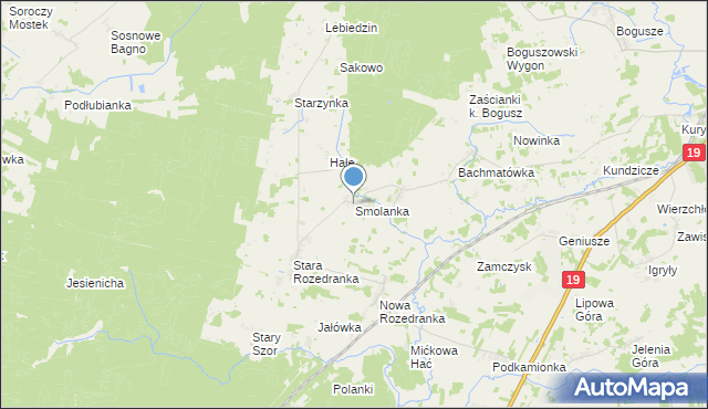 mapa Smolanka, Smolanka gmina Sokółka na mapie Targeo