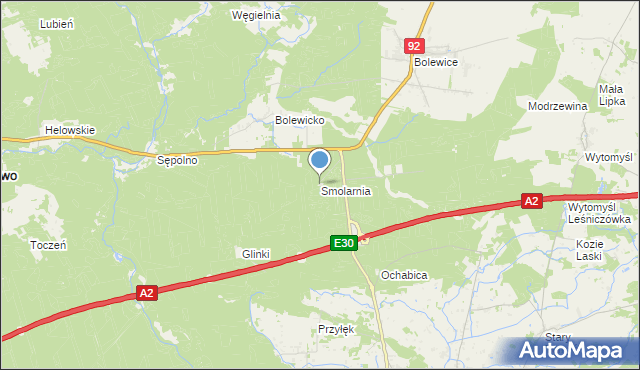 mapa Smolarnia, Smolarnia gmina Miedzichowo na mapie Targeo