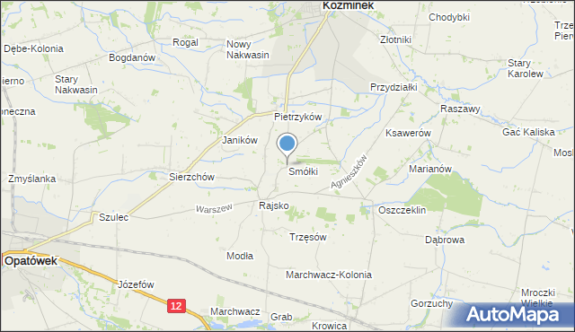 mapa Smółki, Smółki na mapie Targeo