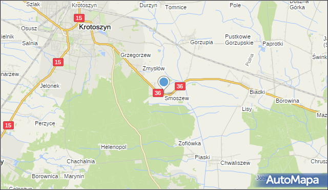 mapa Smoszew, Smoszew na mapie Targeo