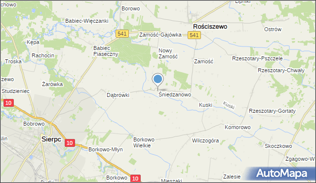 mapa Śniedzanowo, Śniedzanowo na mapie Targeo