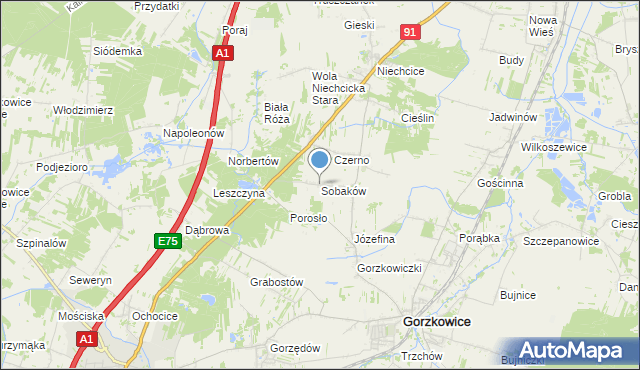 mapa Sobaków, Sobaków na mapie Targeo