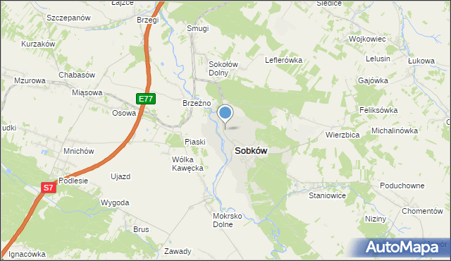 mapa Sobków-Nida, Sobków-Nida na mapie Targeo