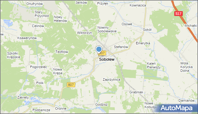 mapa Sobolew, Sobolew powiat garwoliński na mapie Targeo