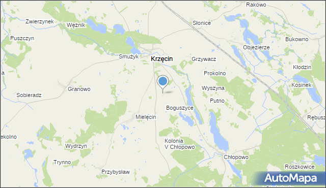 mapa Sobolewo, Sobolewo gmina Krzęcin na mapie Targeo