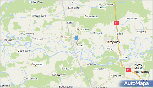 mapa Solec, Solec gmina Krzykosy na mapie Targeo