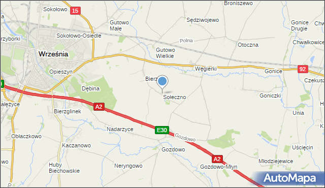 mapa Sołeczno, Sołeczno na mapie Targeo