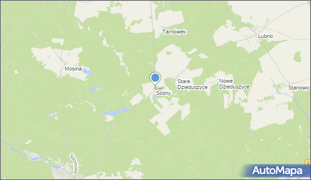 mapa Sosny, Sosny na mapie Targeo