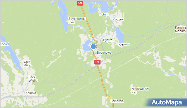 mapa Spychowo-Pupy, Spychowo-Pupy na mapie Targeo