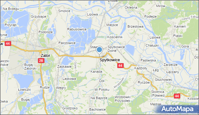 mapa Spytkowice, Spytkowice powiat wadowicki na mapie Targeo