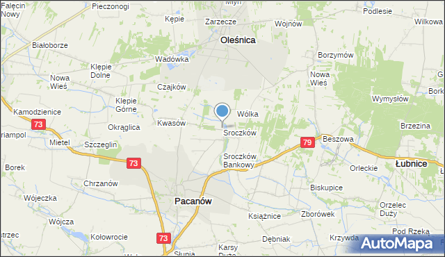 mapa Sroczków, Sroczków na mapie Targeo