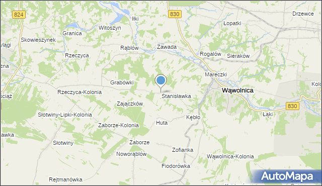 mapa Stanisławka, Stanisławka gmina Wąwolnica na mapie Targeo