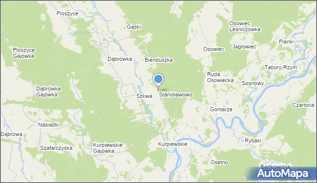 mapa Stanisławowo, Stanisławowo gmina Zbójna na mapie Targeo