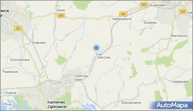 starczów mapa Mapa Starczów, Starczów na mapie Targeo