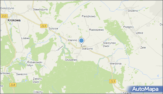 mapa Starzyno, Starzyno gmina Puck na mapie Targeo