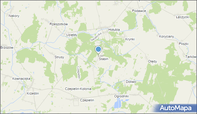 mapa Stasin, Stasin gmina Paprotnia na mapie Targeo