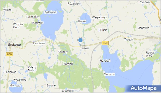 mapa Stawki, Stawki gmina Węgorzewo na mapie Targeo