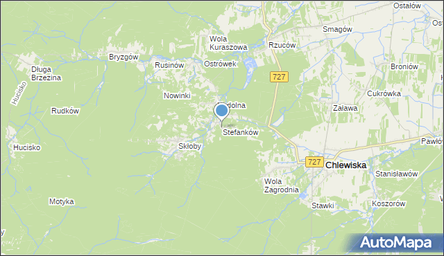 mapa Stefanków, Stefanków gmina Chlewiska na mapie Targeo