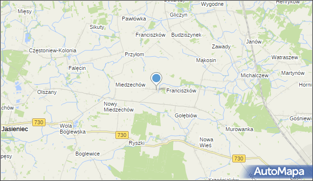 mapa Stefanków, Stefanków gmina Jasieniec na mapie Targeo