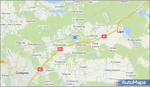 mapa Stefanów, Stefanów gmina Gostynin na mapie Targeo