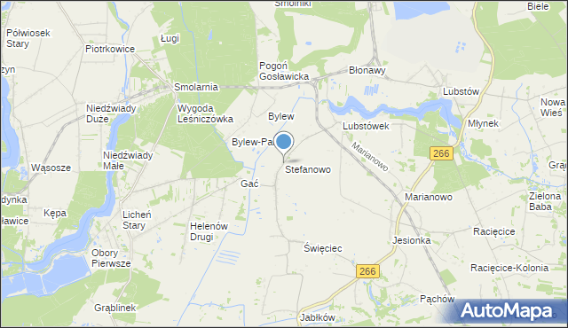 mapa Stefanowo, Stefanowo gmina Sompolno na mapie Targeo