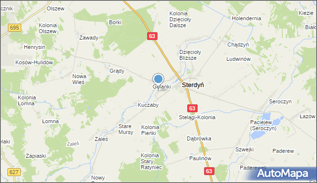 mapa Stelągi, Stelągi na mapie Targeo