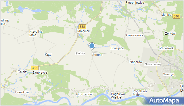 mapa Stobno, Stobno gmina Wołów na mapie Targeo