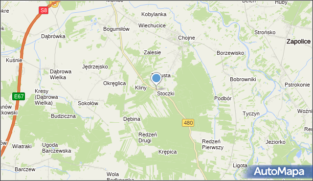 mapa Stoczki, Stoczki gmina Sieradz na mapie Targeo