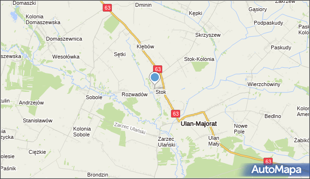 mapa Stok, Stok gmina Ulan-Majorat na mapie Targeo
