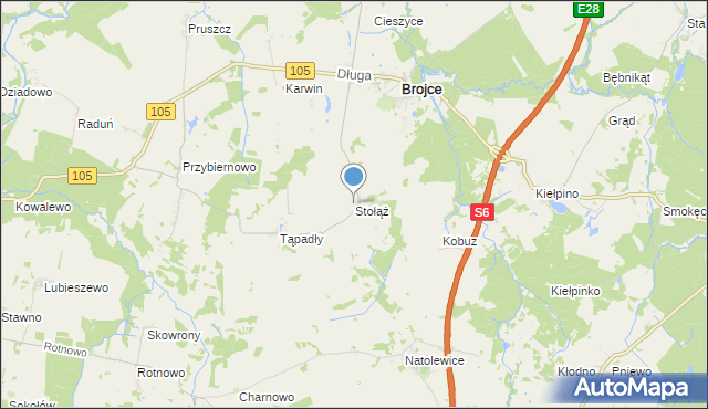 mapa Stołąż, Stołąż na mapie Targeo