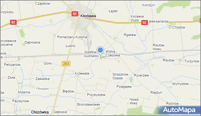 mapa Straszkówek, Straszkówek na mapie Targeo