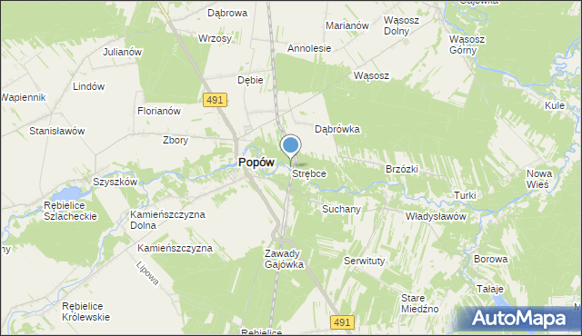 mapa Strębce, Strębce na mapie Targeo