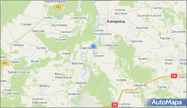 mapa Strobin, Strobin na mapie Targeo