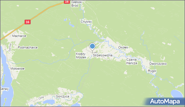 mapa Strzelcowizna, Strzelcowizna na mapie Targeo