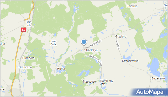 mapa Strzelczyn, Strzelczyn na mapie Targeo