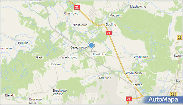 mapa Strzelinko, Strzelinko na mapie Targeo