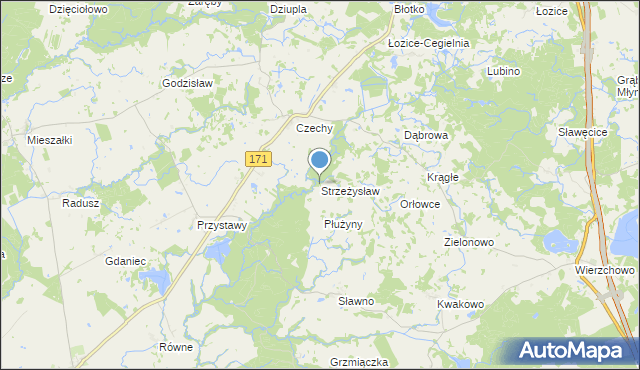 mapa Strzeżysław, Strzeżysław na mapie Targeo