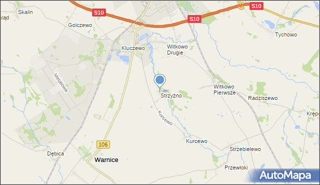 mapa Strzyżno, Strzyżno na mapie Targeo