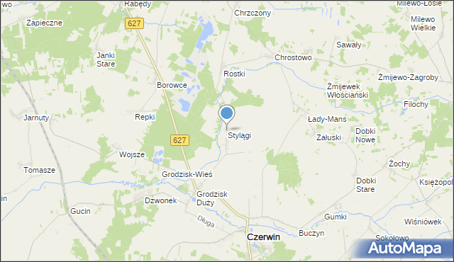 mapa Stylągi, Stylągi na mapie Targeo