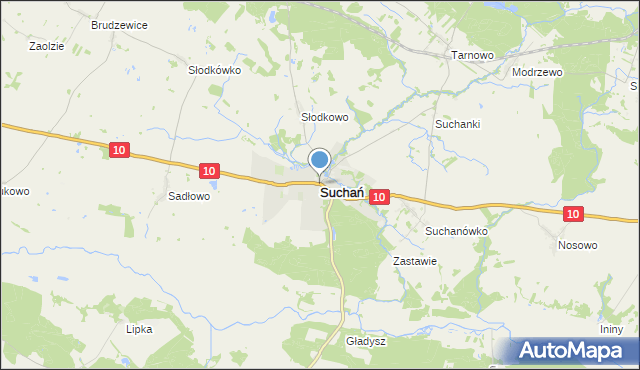 mapa Suchań, Suchań na mapie Targeo