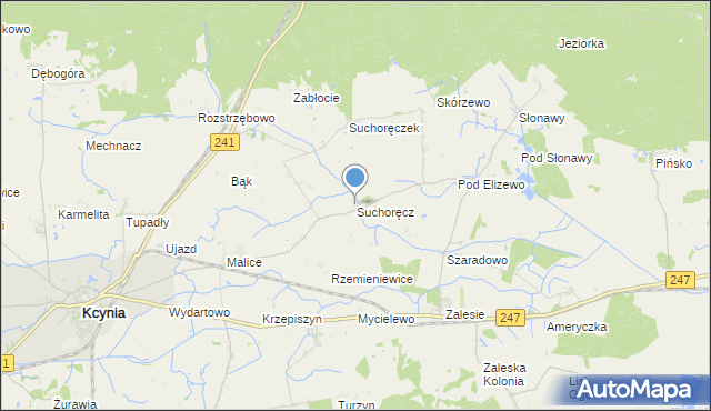 mapa Suchoręcz, Suchoręcz na mapie Targeo