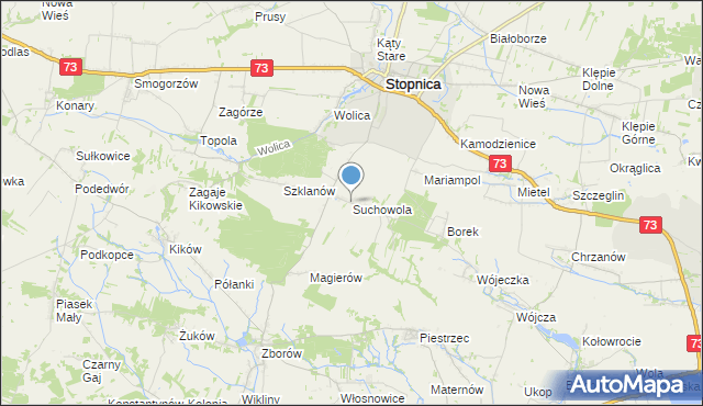 mapa Suchowola, Suchowola gmina Stopnica na mapie Targeo