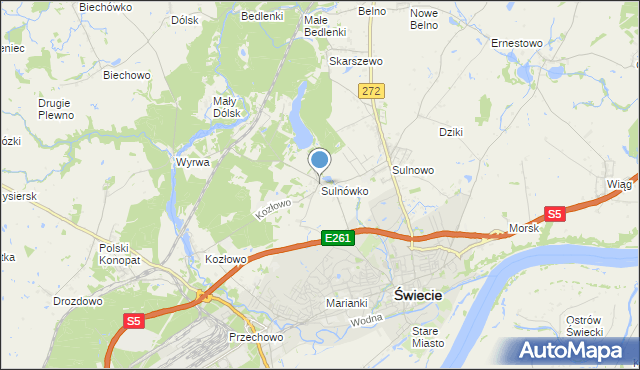 mapa Sulnówko, Sulnówko na mapie Targeo