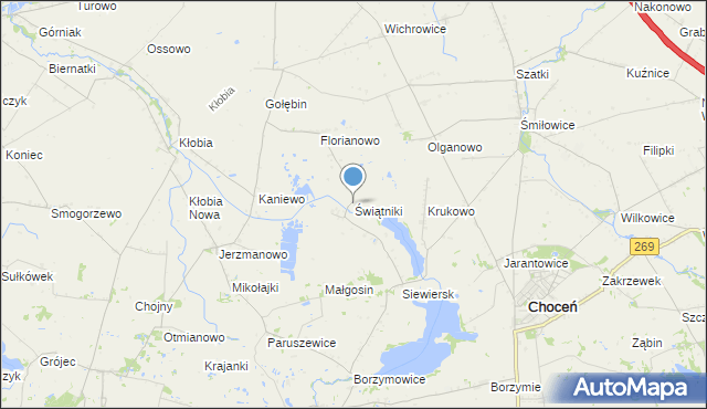 mapa Świątniki, Świątniki gmina Lubraniec na mapie Targeo
