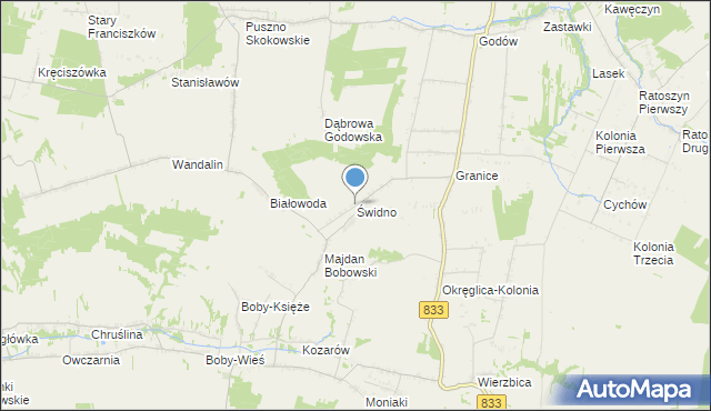 mapa Świdno, Świdno gmina Chodel na mapie Targeo