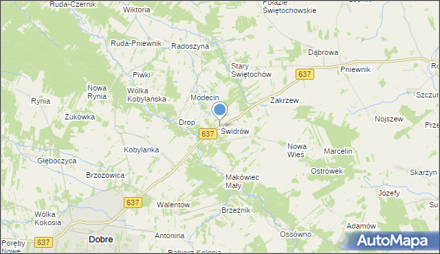 mapa Świdrów, Świdrów na mapie Targeo